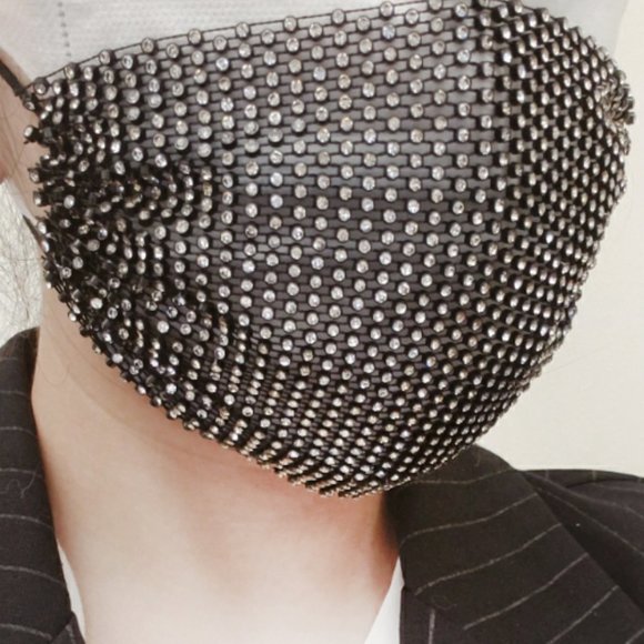 LAST 1 -PINK Rhinestone Bling Mask Cover - Picture 3 of 4